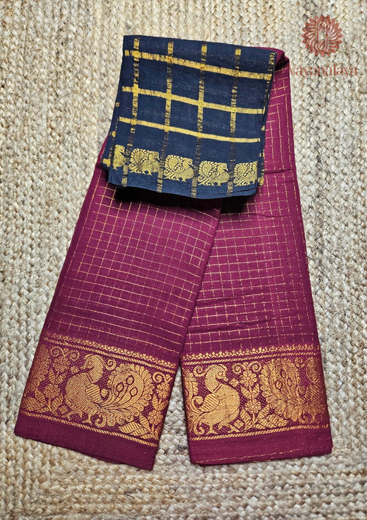 Madurai zari kattam sungudi saree