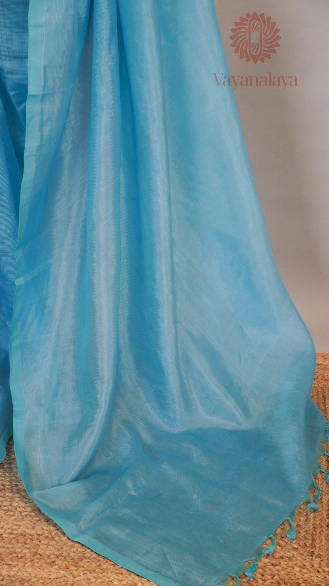 Mangalagiri Silk Cotton Saree – Sky Blue