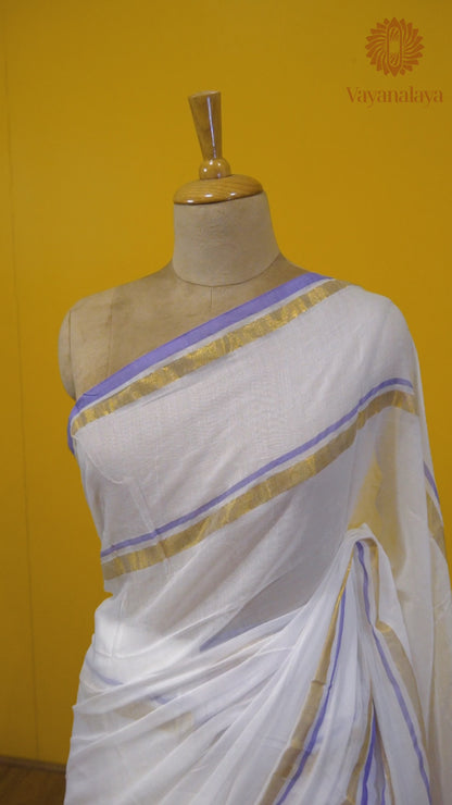 Chandrika – Lavender Grace Mul Cotton Saree